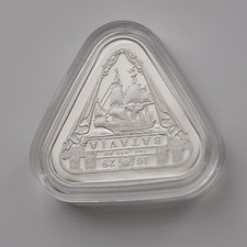 Batavia 2019,Dreiecksmünze aus der Shipwrack-Serie der RAM, 1$, 1 Oz Feinsilber