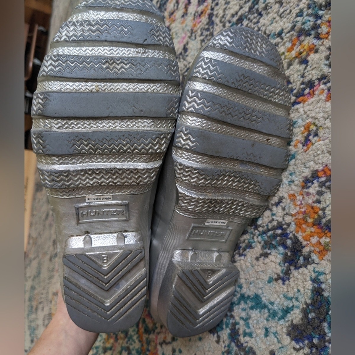 Hunter Metallic Silver Rain Boots View 4
