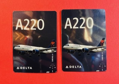 Delta Airplane-Card #64 from 2025 Set A220 (LOT X2)  HARD FIND KEEPSAKE 