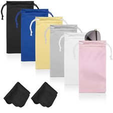 6 Pcs Premium Microfiber Sunglasses Pouch Bag, Glasses Case Soft With 2 Cleani