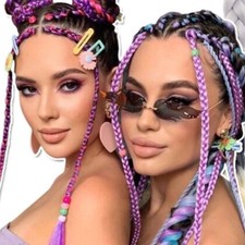 24" Long Jumbo Braiding Hair Extensions Box Braids Afro Twist Ombre For Human US