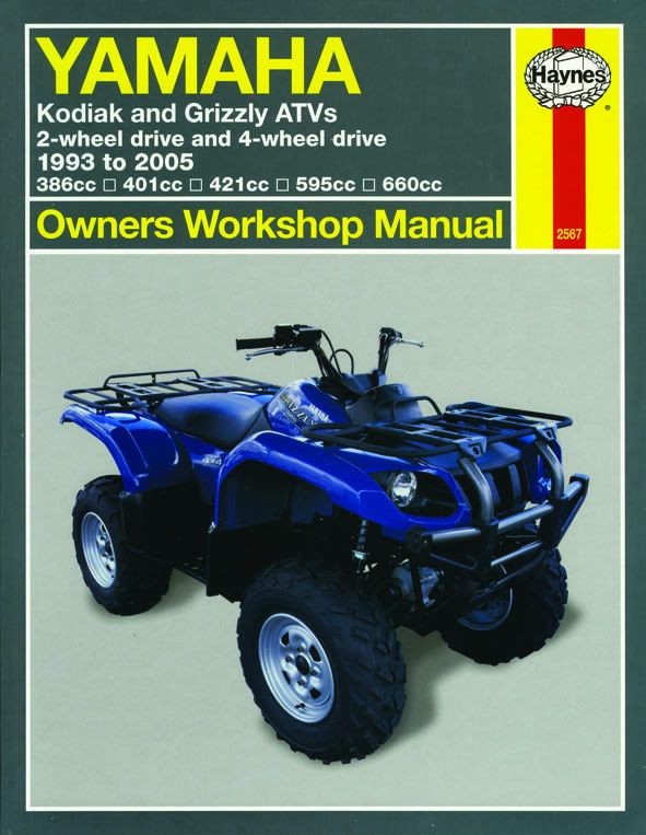 Livre technique Haynes Yamaha Kodiak Grizzly pour l'entretien du garage