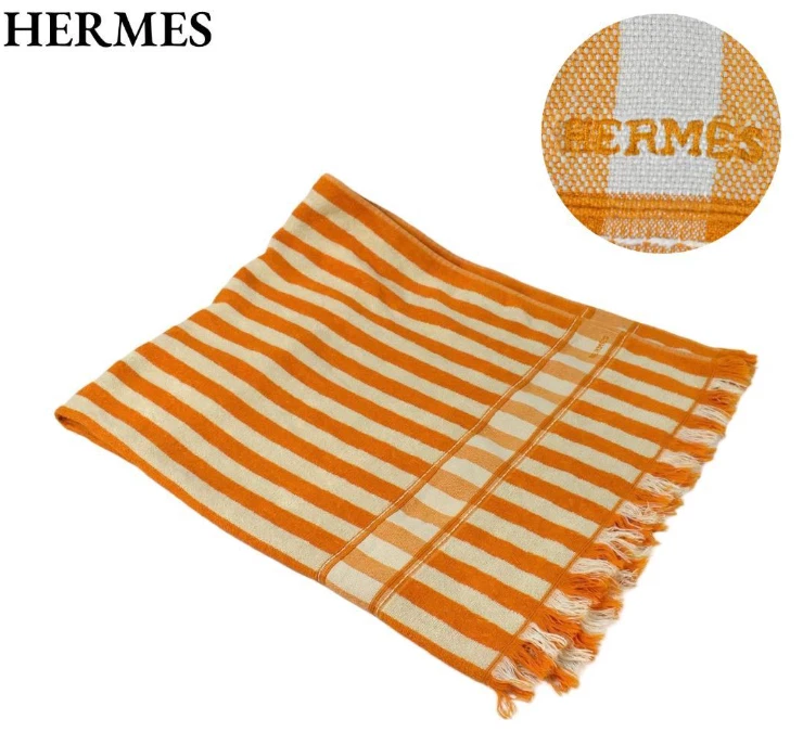 HERMÈS Beach Towel Orange Bath Towels & Washcloths for sale | eBay
