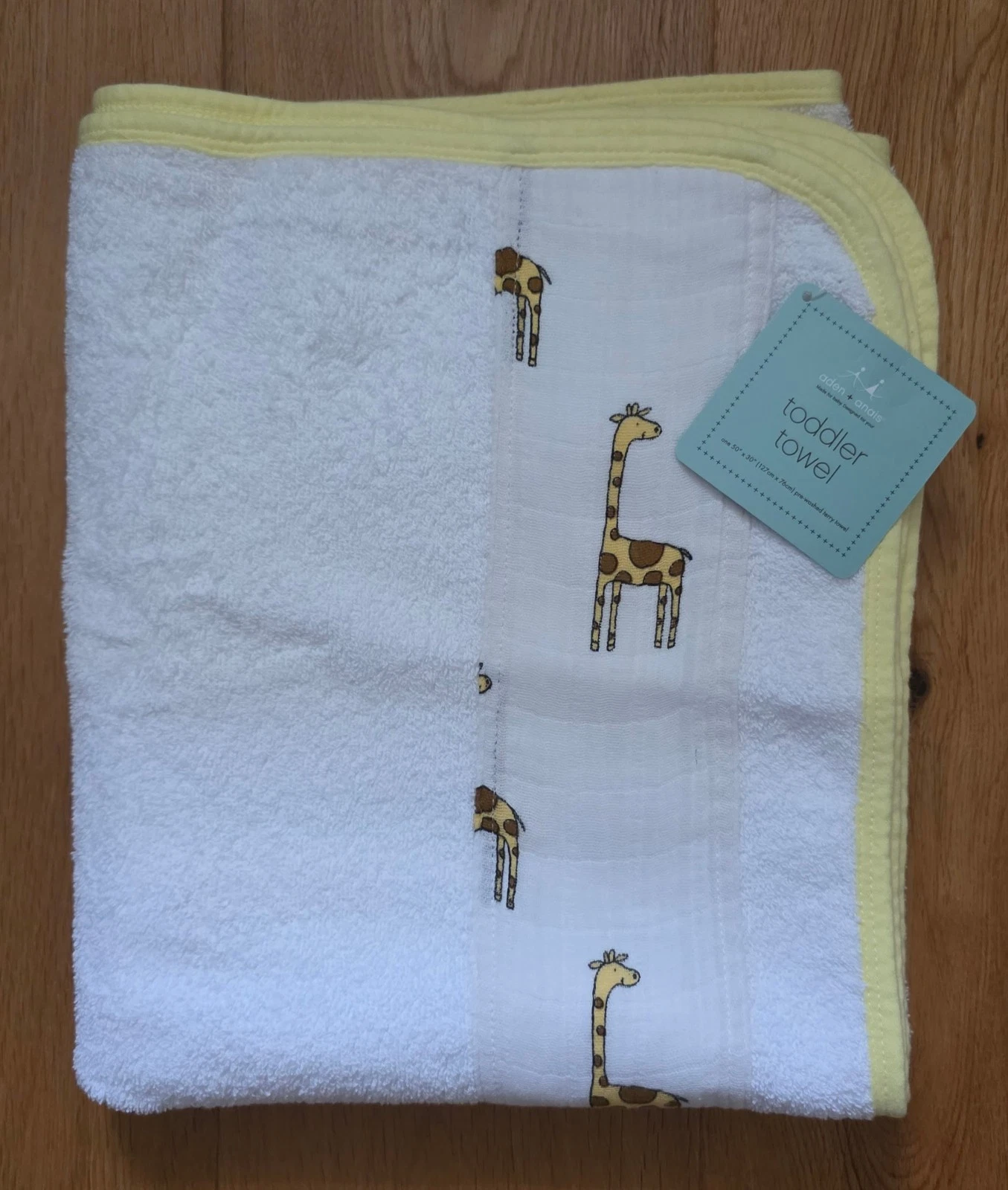 aden anais Toddler Cotton Terry Towel ~ Giraffes ~ Jungle Jam ~
