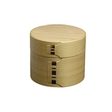 Akita Cedar Mage Wappa 2-Tier Round Bento Box 12 cm, 680 ml (23 oz)
