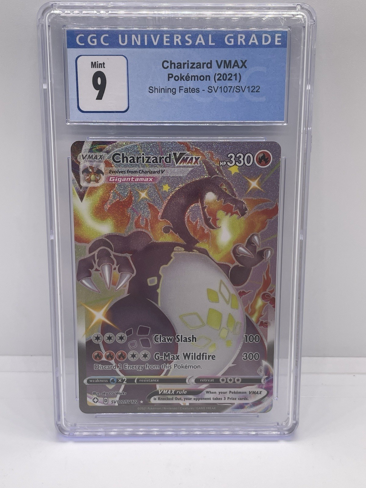 CHARIZARD VMAX SV107/SV122 POKÉMON SWORD&SHIELD SHINING FATES HOLO CGC 9 MINT