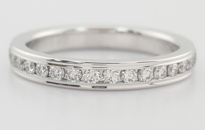 Benchmark Diamond Channel Set Half Circle Wedding Band Ring 0.32ct 3 mm 14k Gold