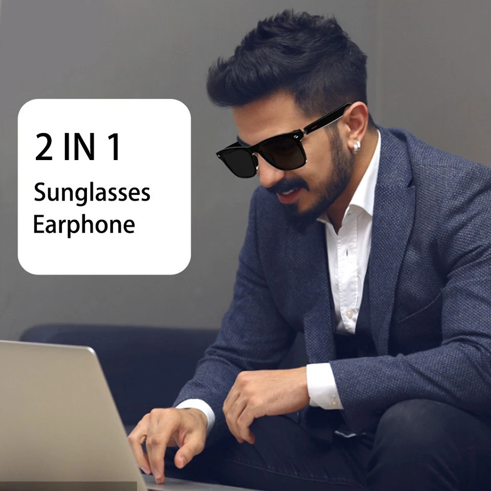 Smart Glasses Bluetooth Polarized Sunglasses Speaker Voice Assistant Headphones - Image 2 of 4