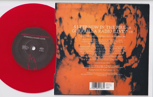 RAGE AGAINST THE MACHINE * Sleep Now In The Fire * 2000 UK RED VINYL 7" 45 * - Foto 2 di 2