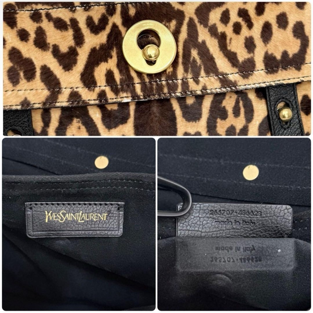 Yves saint Laurent Leopard Pony Hair Shoulder Bag 2000s Vintage Used Japan thumbnail 12