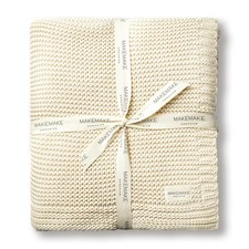 Organic Throw Blanket GOTS Certified Organic Cotton Blanket Chunky Knit Super...