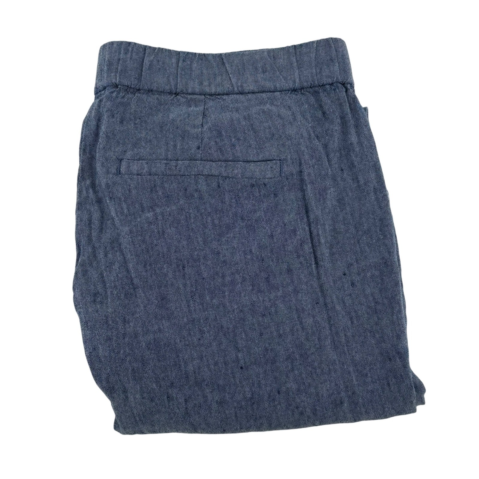 J Jill Linen Blend Cropped Pants Womens Size Small Blue Casual Stretch