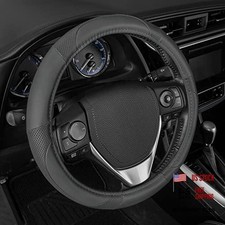 Perforated Microfiber Leather Steering Wheel Cover for Cars Trucks SUVs Vans,