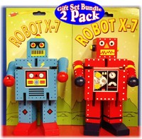 Robot X-7 Bendable Wooden Robots Red & Blue Gift Set Bundle - 2 Pack on sale Robot X-7 Bendable Wooden Robots Red & Blue Gift Set Bundle - 2 Pack on sale