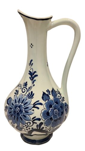 Blauw Delft Distel SCR Hand Painted Ceramic 10" Jug/Vase Pitcher Vintage Holland - Picture 1 of 12