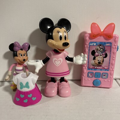 Minnie Mouse Dress Up Doll Disney Bow-tique Snap N Style Figure & BONUS ITEMS