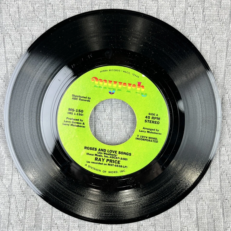 Vintage 45 RPM record Ray Price Myrrh Records Country Western rhythm Blues Rock - Image 3 of 4