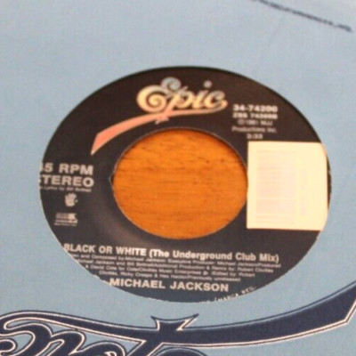 MICHAEL JACKSON BLACK OR WHITE MIX / REMEMBER THE TIME 45 7'' JUKEBOX SINGLE VG
