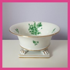 Herend Hungary Chinese Bouquet Green Footed Urn Vase Cache Pot Planter Jardinier