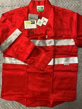 5 X Bundle Hi-Vis Shirts Man Red FR Reflective tape mining construction Save!