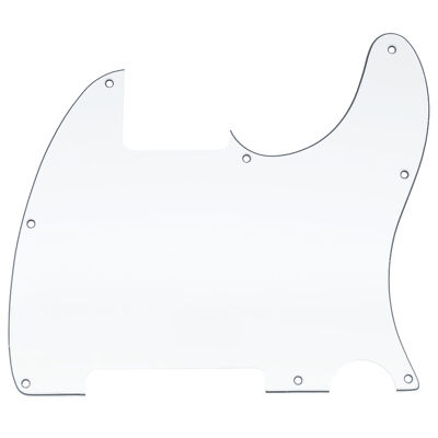 Musiclily 3Ply White 8 Hole Blank Pickguard For Fender Telecaster Esquire Guitar
