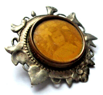 Broche Ancienne Argentée Porte-photo Ou Dessin - Bijou Vintage Rare Numéro 442 - Occasion