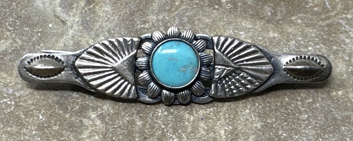 Vintage Native American Sterling Silver Blue Turquoise