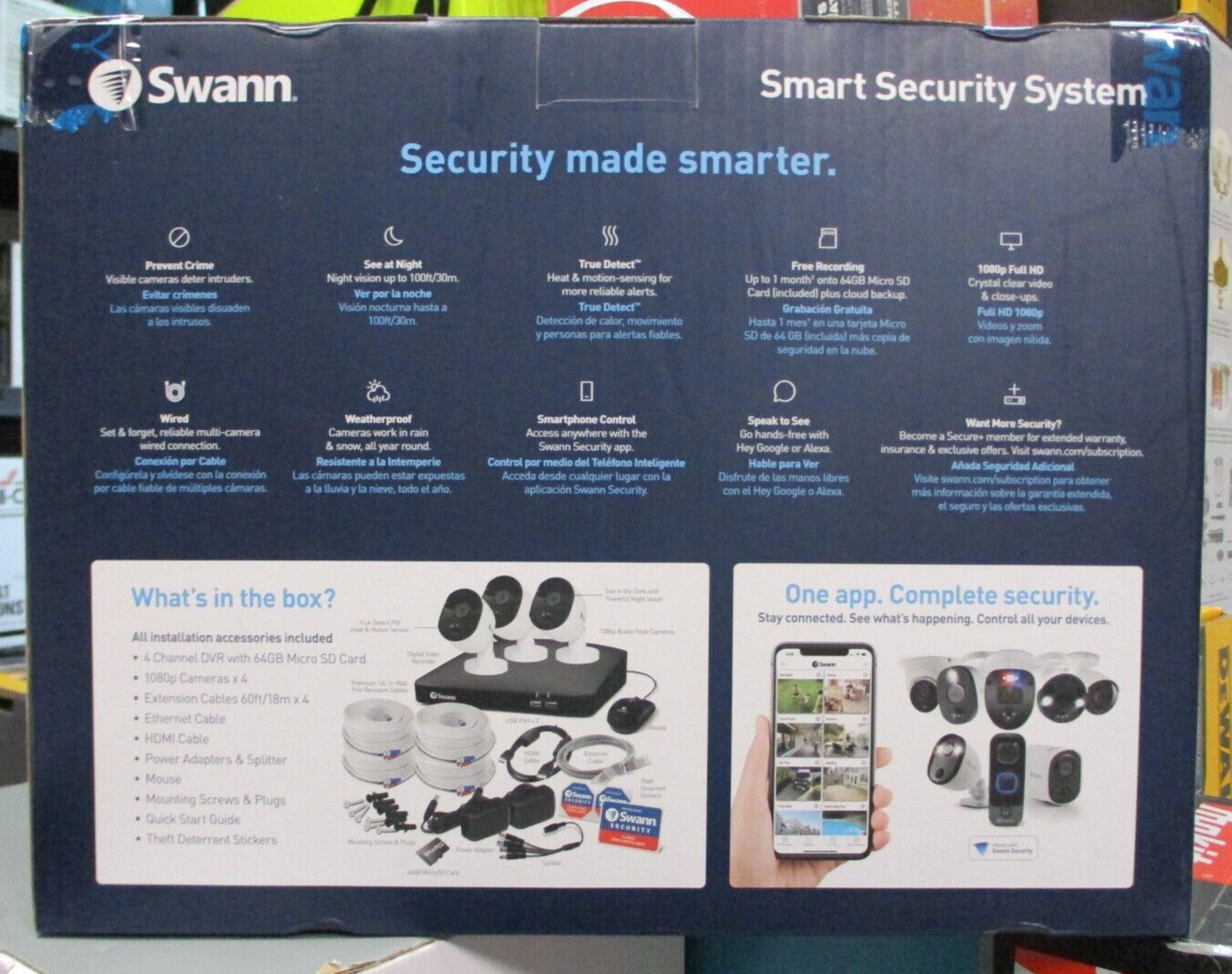 Swann 4-Camera 4-Channel Smart Security System SWDVK-446854 White/Blk BRAND NEW7
