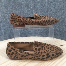 A New Day Shoes Womens 6 Mila Loafers Slip On Flats Brown Leopard Print Suede