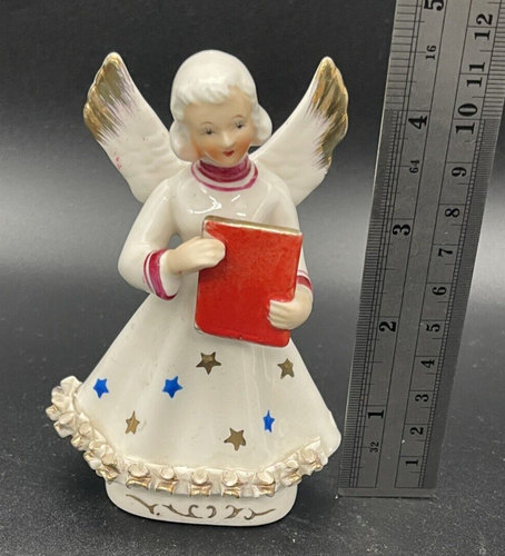 VTG 50s Christmas Angel Choir Figurine 4.75" - Japan Holding Red Hymn Book EUC - Picture 7 of 8