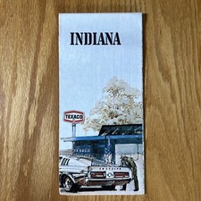 Texaco Map Indiana Indianapolis Fort Wayne Goshen 1975 Gas and Oil Folding