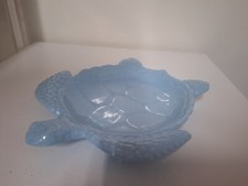 soprammobile, svuotatasche a forma di tartaruga azzurra in resina