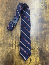 Brooks Brothers Navy Tie With Red  Gold Stripes 100 Silk Men's Necktie 57"