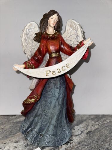 15” Rare Valerie Parr Hill Angel Peace Banner Red Blue Gown Gorgeous New