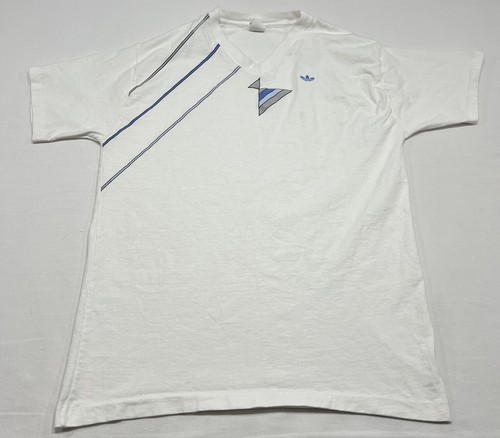 Vintage Adidas Trefoil T-Shirt Blue Mens Adult Large (42-44) Made In USA Graphic by Adidas, Size L, $47.4