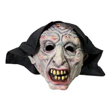 2006 The Paper Magic Group Latex Hooded Ghoul Open Sores Mask Halloween Costume
