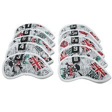 10Pcs UK Flag with Skull Golf Iron Cover Iron Club Headcover Set
