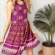 MINK PINK URBAN OUTFITTERS Dress Womens Small Pink/Purple Floral Tank Sundress