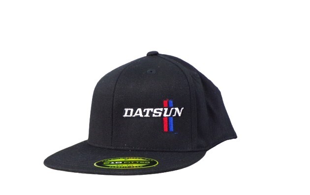 Flexfit Datsun Flat Bill Bar Logo Ball Cap Hat 510 620 bluebird silvia NISSAN