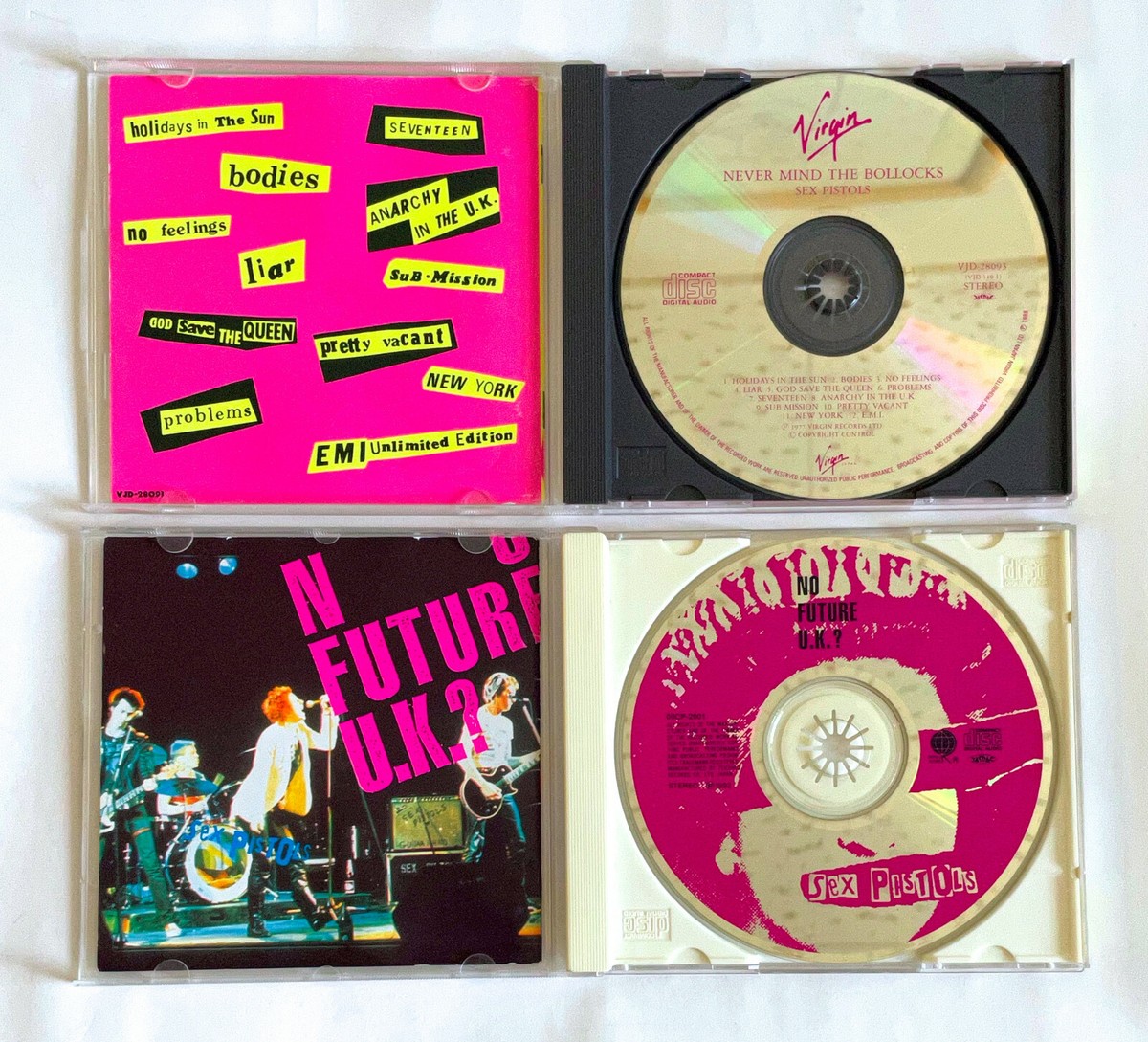 SEX PISTOLS lot of 2 JAPAN CD NEVER MIND THE BOLLOCKS + NO FUTURE