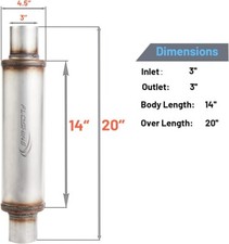 3 Exhaust Mufflerstraight Through Universal Resonator Muffler 3 Inch Mufflers