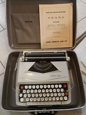 RARE Sears Attache Typewriter Working Cream w/ Manual & Briefcase  # 871-2110 thumbnail