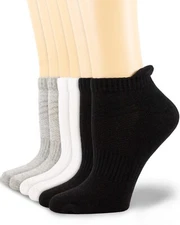 Women's Ankle Athletic Running 95% Cotton Low Cut Sports Tab Socks Size 9-11
