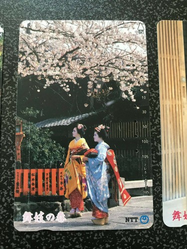Schede telefoniche Giappone KIMONO cultura donna x3 set usati anni 1000 OTTIME rare! - Foto 3 di 5