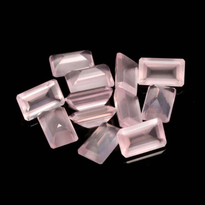 Lot 50 Pcs Natural Rose Quartz 5x3mm Octagon Shape Faceted Cut Loose Gemstone 