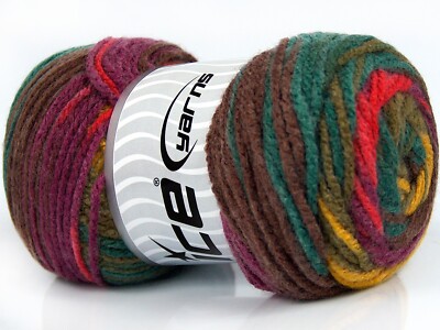 Ambiance 77438 Ice Yarns Worsted Striping Acrylic 100g 218y Everglades Colorway