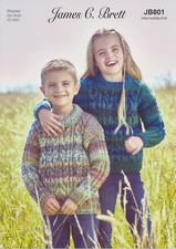 Knitting Pattern Girls Boys Cable Knit Sweater Jumper James Brett Chunky JB801