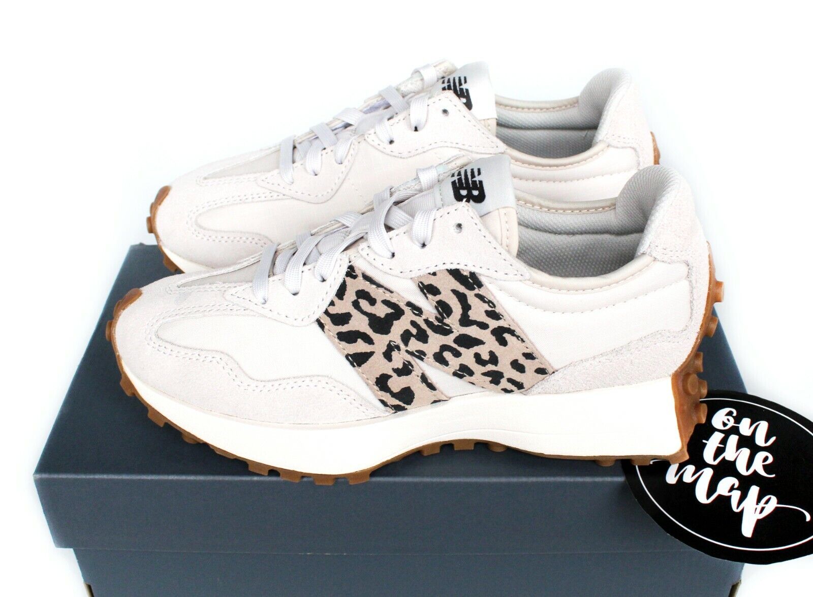 New Balance 327 White Moonbeam Leopard Beige Cream Suede UK 3 4 5 6 7 8 9 US | eBay