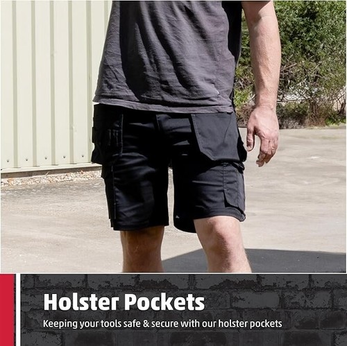 Pantalones Cortos de Trabajo TuffStuff 815 ProFlex Elastizados Funda Bolsillos 8" Entrepierna Multicolores - Imagen 5 de 9
