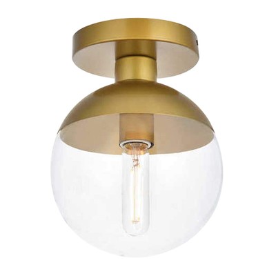 Modern Clear Glass Ceiling Light Fixture with 1-Light, Industrial Sphere Glas...